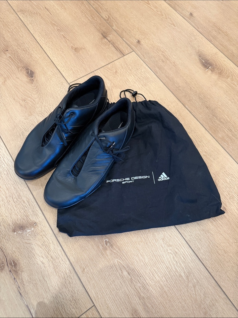 Porsche Design Men’s Black Leather Driving Shoes Lace Up Size 10 - Picture 4 of 12